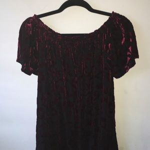 Off the shoulder burnout velvet dress